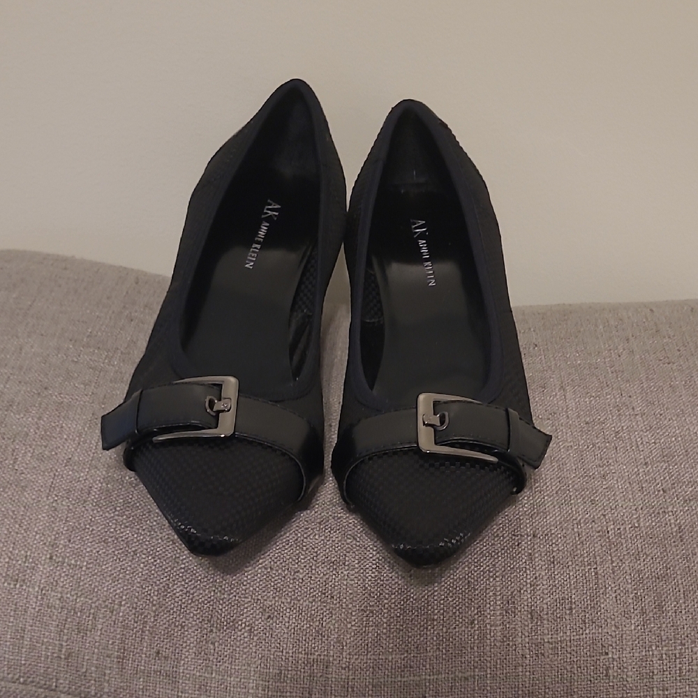 Anne Klein Black Heels with Buckle Detail